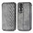 Funda de Cuero Cartera con Soporte Carcasa S01D para Huawei Honor 80 5G Gris