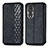 Funda de Cuero Cartera con Soporte Carcasa S01D para Huawei Honor 80 5G Negro