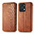 Funda de Cuero Cartera con Soporte Carcasa S01D para Huawei Honor X7a Marron