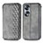 Funda de Cuero Cartera con Soporte Carcasa S01D para Huawei Honor X7b Gris