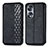 Funda de Cuero Cartera con Soporte Carcasa S01D para Huawei Honor X7b Negro