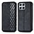 Funda de Cuero Cartera con Soporte Carcasa S01D para Huawei Honor X8 4G Negro