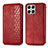 Funda de Cuero Cartera con Soporte Carcasa S01D para Huawei Honor X8 4G Rojo