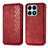 Funda de Cuero Cartera con Soporte Carcasa S01D para Huawei Honor X8a 4G Rojo