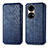 Funda de Cuero Cartera con Soporte Carcasa S01D para Huawei P50e Azul