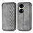 Funda de Cuero Cartera con Soporte Carcasa S01D para Huawei P50e Gris