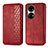 Funda de Cuero Cartera con Soporte Carcasa S01D para Huawei P50e Rojo