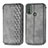 Funda de Cuero Cartera con Soporte Carcasa S01D para Motorola Moto E30 Gris