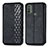 Funda de Cuero Cartera con Soporte Carcasa S01D para Motorola Moto E30 Negro