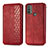 Funda de Cuero Cartera con Soporte Carcasa S01D para Motorola Moto E30 Rojo