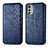 Funda de Cuero Cartera con Soporte Carcasa S01D para Motorola Moto E32s Azul