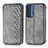 Funda de Cuero Cartera con Soporte Carcasa S01D para Motorola Moto Edge (2021) 5G Gris