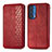 Funda de Cuero Cartera con Soporte Carcasa S01D para Motorola Moto Edge (2021) 5G Rojo