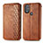 Funda de Cuero Cartera con Soporte Carcasa S01D para Motorola Moto G Play Gen 2 Marron