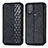 Funda de Cuero Cartera con Soporte Carcasa S01D para Motorola Moto G Play Gen 2 Negro