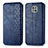 Funda de Cuero Cartera con Soporte Carcasa S01D para Motorola Moto G Power (2021) Azul