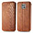 Funda de Cuero Cartera con Soporte Carcasa S01D para Motorola Moto G Power (2021) Marron