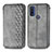 Funda de Cuero Cartera con Soporte Carcasa S01D para Motorola Moto G Pure Gris