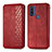 Funda de Cuero Cartera con Soporte Carcasa S01D para Motorola Moto G Pure Rojo