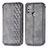 Funda de Cuero Cartera con Soporte Carcasa S01D para Motorola Moto G10 Gris