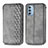 Funda de Cuero Cartera con Soporte Carcasa S01D para Motorola Moto G51 5G Gris