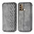 Funda de Cuero Cartera con Soporte Carcasa S01D para Motorola Moto G60 Gris