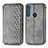 Funda de Cuero Cartera con Soporte Carcasa S01D para Motorola Moto One Fusion Plus Gris