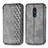 Funda de Cuero Cartera con Soporte Carcasa S01D para Nokia C3 Gris