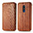 Funda de Cuero Cartera con Soporte Carcasa S01D para Nokia C3 Marron