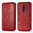 Funda de Cuero Cartera con Soporte Carcasa S01D para Nokia C3 Rojo