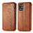 Funda de Cuero Cartera con Soporte Carcasa S01D para OnePlus 9R 5G Marron