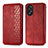 Funda de Cuero Cartera con Soporte Carcasa S01D para Oppo A18 Rojo