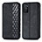 Funda de Cuero Cartera con Soporte Carcasa S01D para Oppo A55S 5G Negro