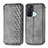 Funda de Cuero Cartera con Soporte Carcasa S01D para Oppo Reno5 A Gris