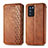 Funda de Cuero Cartera con Soporte Carcasa S01D para Oppo Reno6 Pro 5G India Marron