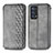 Funda de Cuero Cartera con Soporte Carcasa S01D para Oppo Reno6 Pro+ Plus 5G Gris