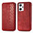 Funda de Cuero Cartera con Soporte Carcasa S01D para Oppo Reno7 A Rojo