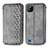 Funda de Cuero Cartera con Soporte Carcasa S01D para Realme C20 Gris