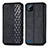 Funda de Cuero Cartera con Soporte Carcasa S01D para Realme C20 Negro