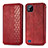 Funda de Cuero Cartera con Soporte Carcasa S01D para Realme C20A Rojo