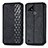 Funda de Cuero Cartera con Soporte Carcasa S01D para Realme C21 Negro