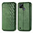 Funda de Cuero Cartera con Soporte Carcasa S01D para Realme C21Y Verde