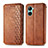 Funda de Cuero Cartera con Soporte Carcasa S01D para Realme C33 (2023) Marron