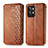 Funda de Cuero Cartera con Soporte Carcasa S01D para Realme GT2 Pro 5G Marron