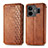 Funda de Cuero Cartera con Soporte Carcasa S01D para Realme GT5 5G Marron