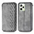 Funda de Cuero Cartera con Soporte Carcasa S01D para Realme Narzo 50A Prime Gris