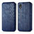 Funda de Cuero Cartera con Soporte Carcasa S01D para Samsung Galaxy A01 Core Azul