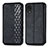 Funda de Cuero Cartera con Soporte Carcasa S01D para Samsung Galaxy A03 Core Negro