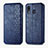 Funda de Cuero Cartera con Soporte Carcasa S01D para Samsung Galaxy A20 Azul