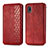 Funda de Cuero Cartera con Soporte Carcasa S01D para Samsung Galaxy A20 SC-02M SCV46 Rojo